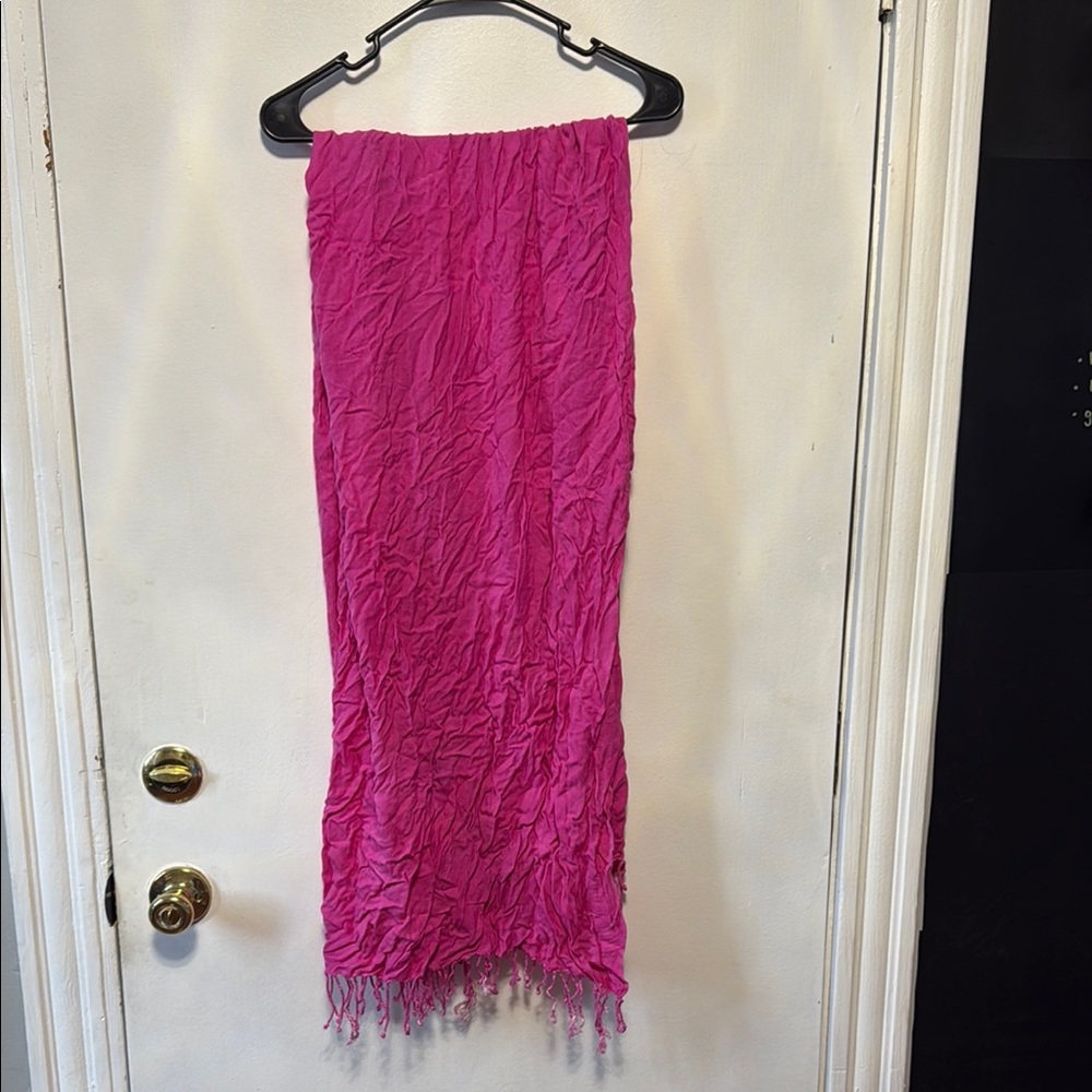 Vibrant Pink Crinkled Scarf